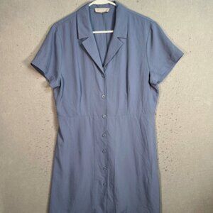 Everlane Womens Button-Front Short Sleeve Dress Light Blue